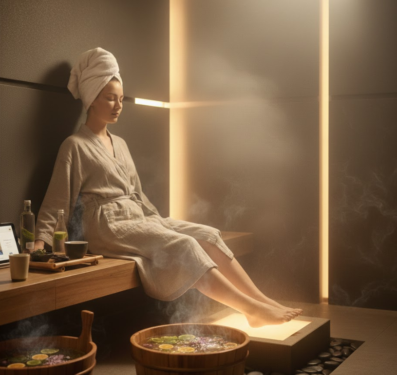 स्वेट स्टीमिंग रूम में पैरों की मालिश के लिए एक गहन स्वास्थ्य मार्गदर्शिका